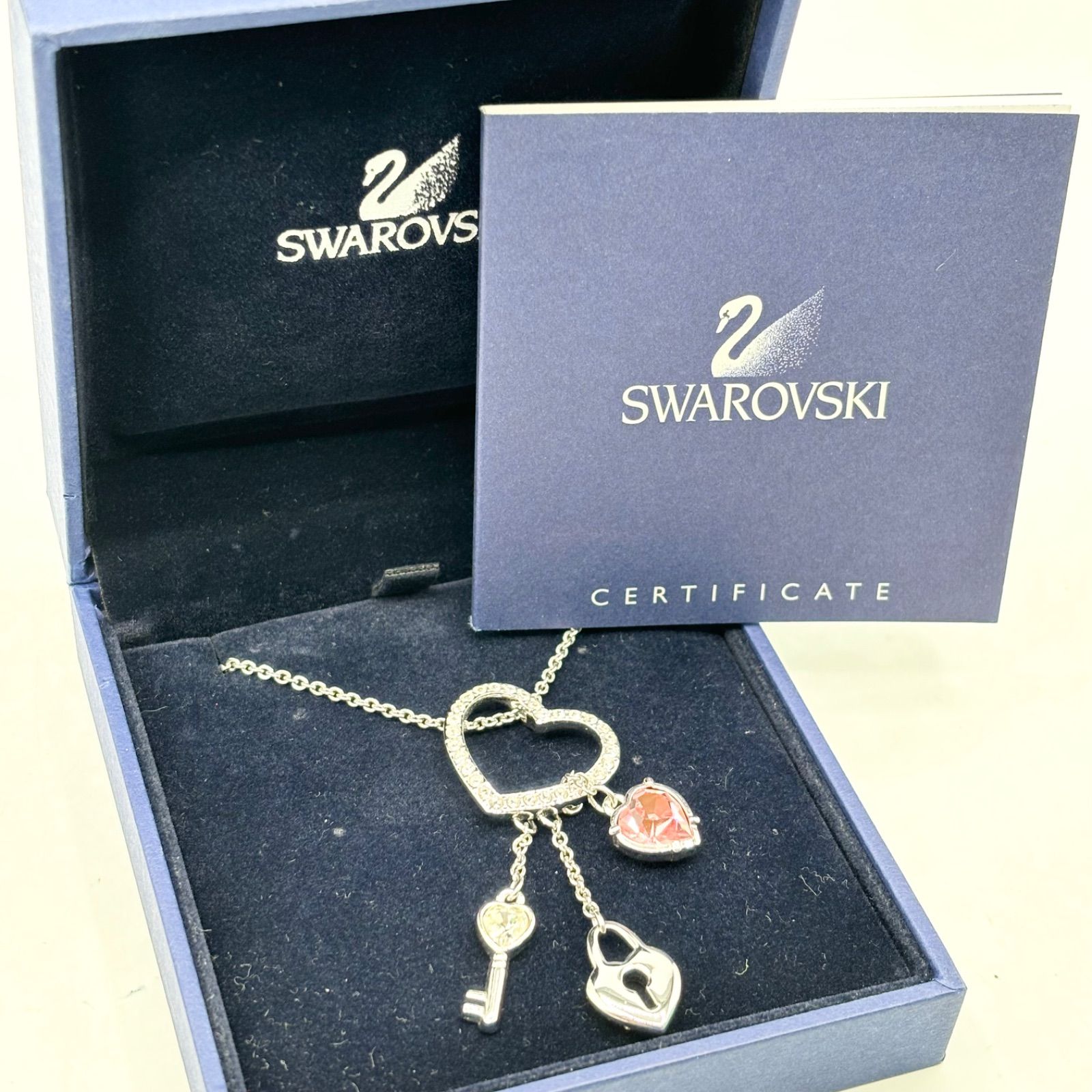 SWAROVSKI スワロフスキー ペンダント ネックレス 鍵キーモチーフ箱