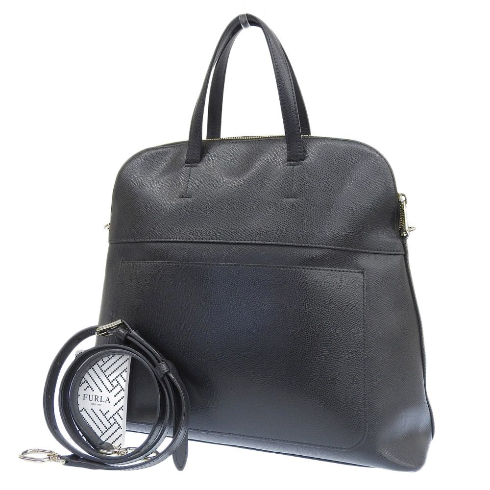 FURLA フルラ】2way レザーバッグ パイパー S チャーム付 黒 美品 美品