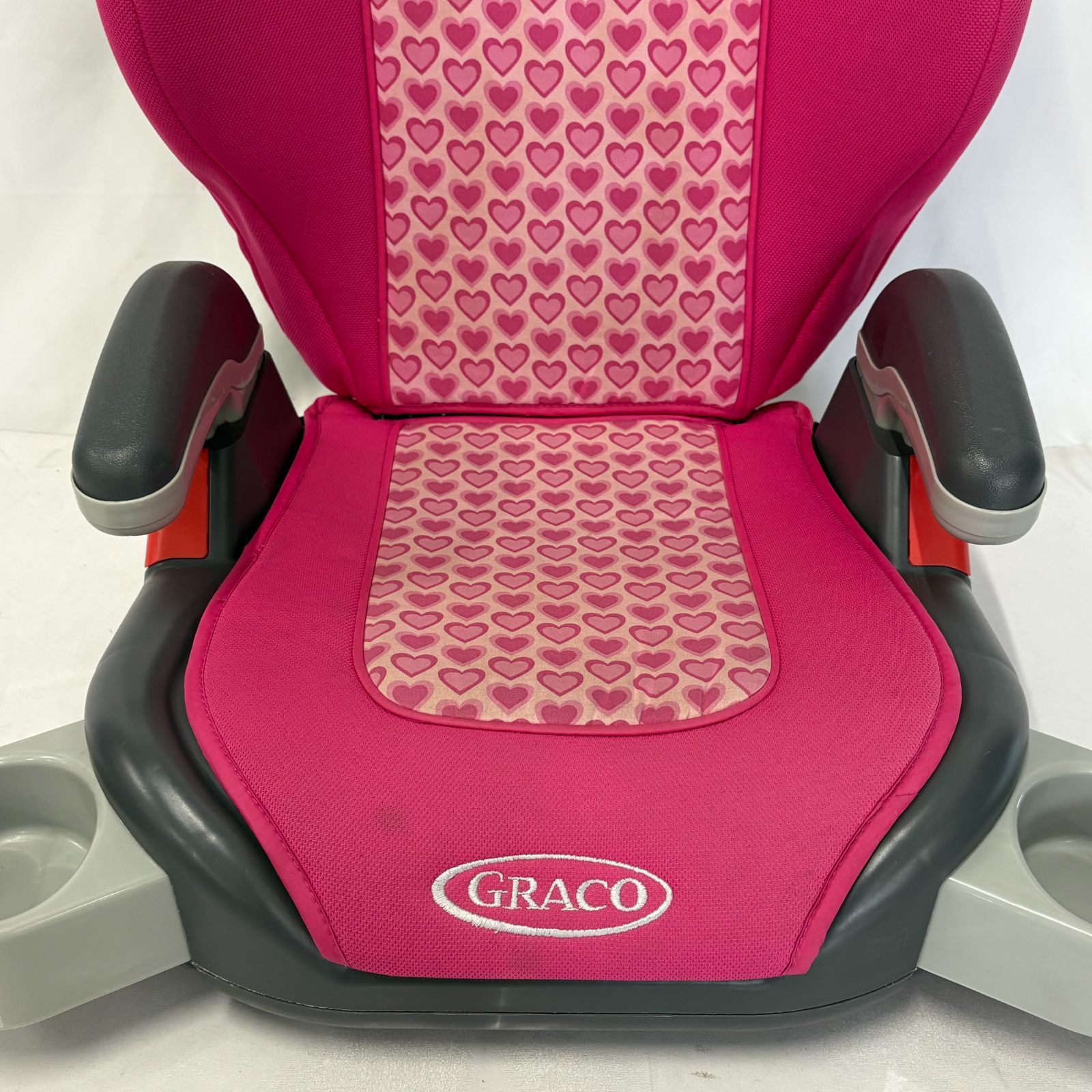 GRACO ジュニアシート ピンク ハート柄 GRACO マキシ ハート柄 ピンク ジュニアシート カップホルダー