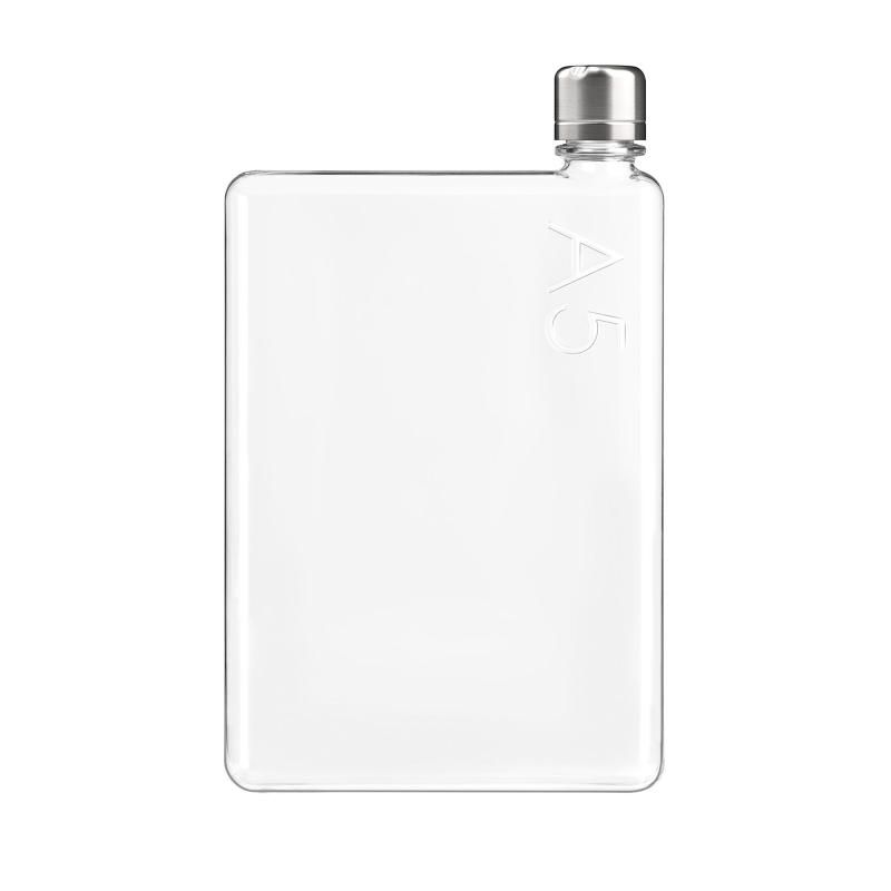 メモボトル A5-750ml - バッグ 本 ラップトップの隣に収まるスリムでフラットなウォーターボトル | BPAフリーのトライタンプラスチック | モダンで便利 ミニマリストな美学