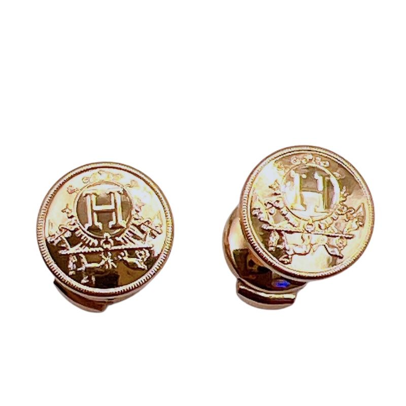Hermes パリ本店より ピアス エクスリブリス TPM ピンクゴールド Hermes パリ本店より ピアス ピンクゴールド エクスリブリス