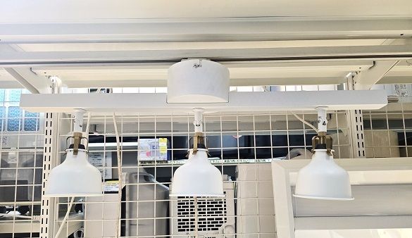 【中古品】 イケア IKEA ラーナルプ RANARP 3灯スポットライト LED 照明器具 電球付 T1518F 北欧インテリア ホワイト YR-19202