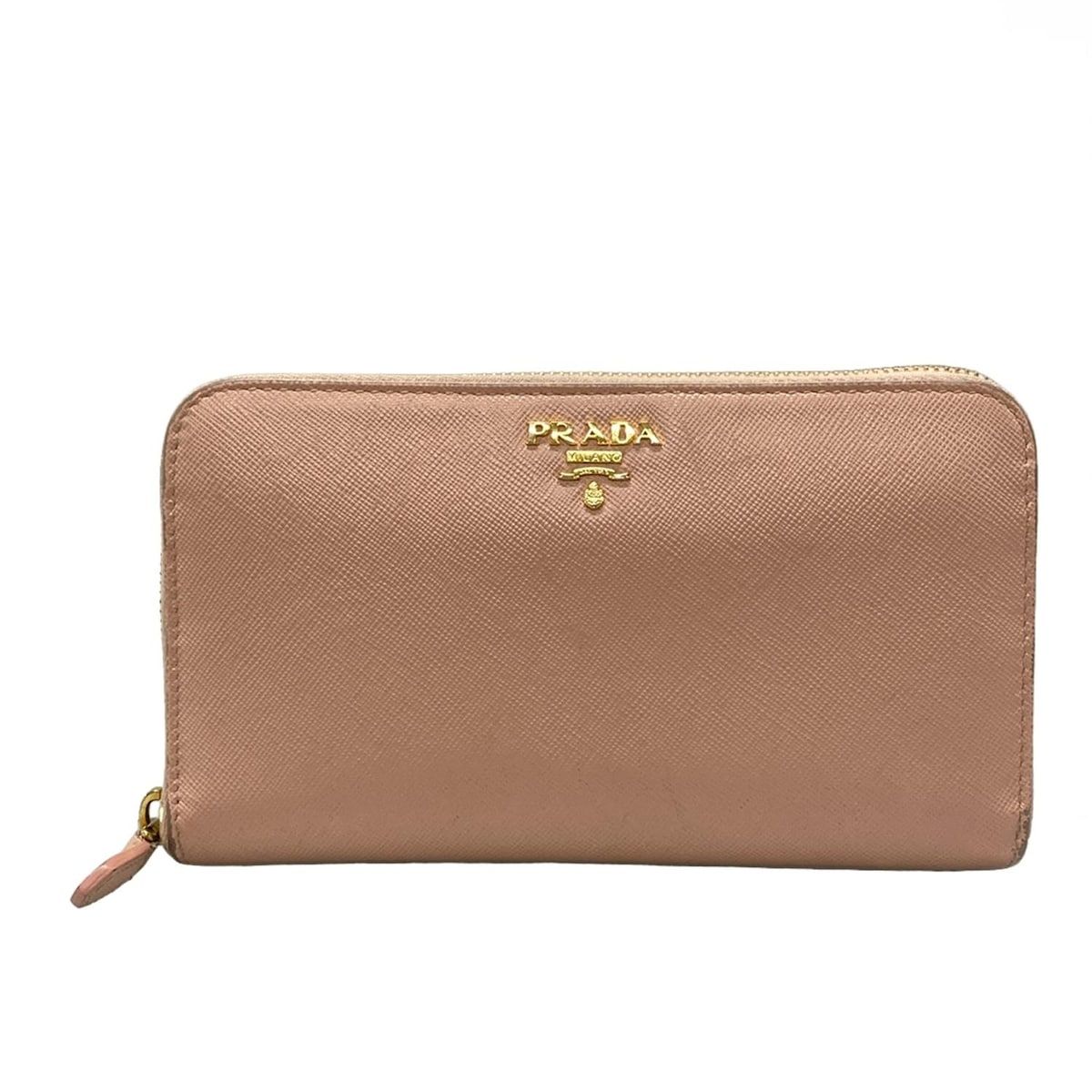 PRADA プラダ 長財布 - 1M0506 ライトピンク ラウンドファスナー レザー