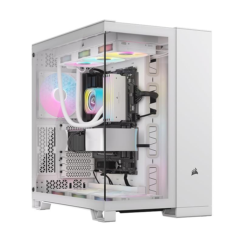 CORSAIR 6500X RGB Micro ATX Dual Chamber PCケース iCUE LINK RX120ファン付き ホワイト CC-9011270-WW