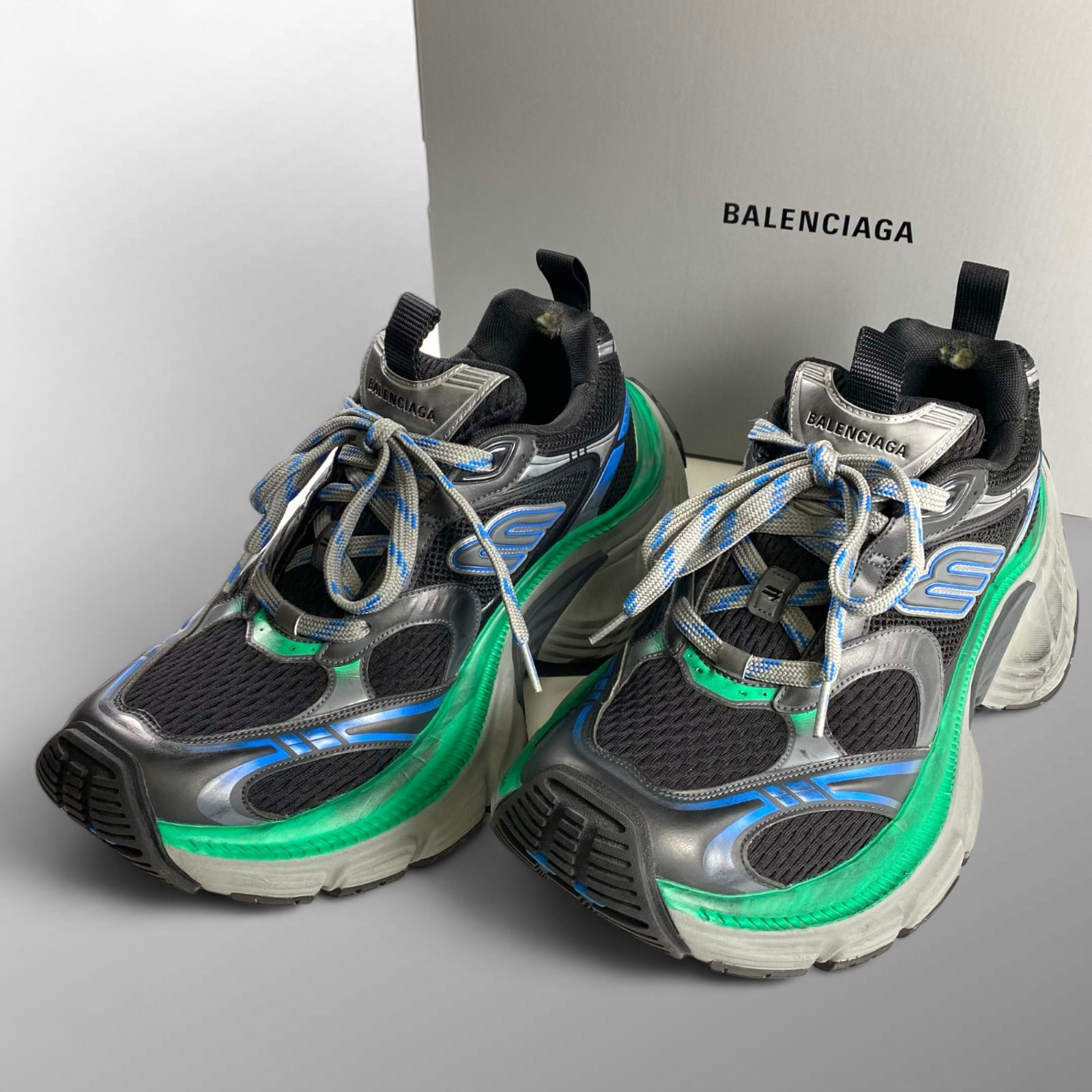 BALENCIAGA 10XL ブラック グリーン 44 BALENCIAGA 10XL スニーカー 44 ブラック / グリーン - メルカリ