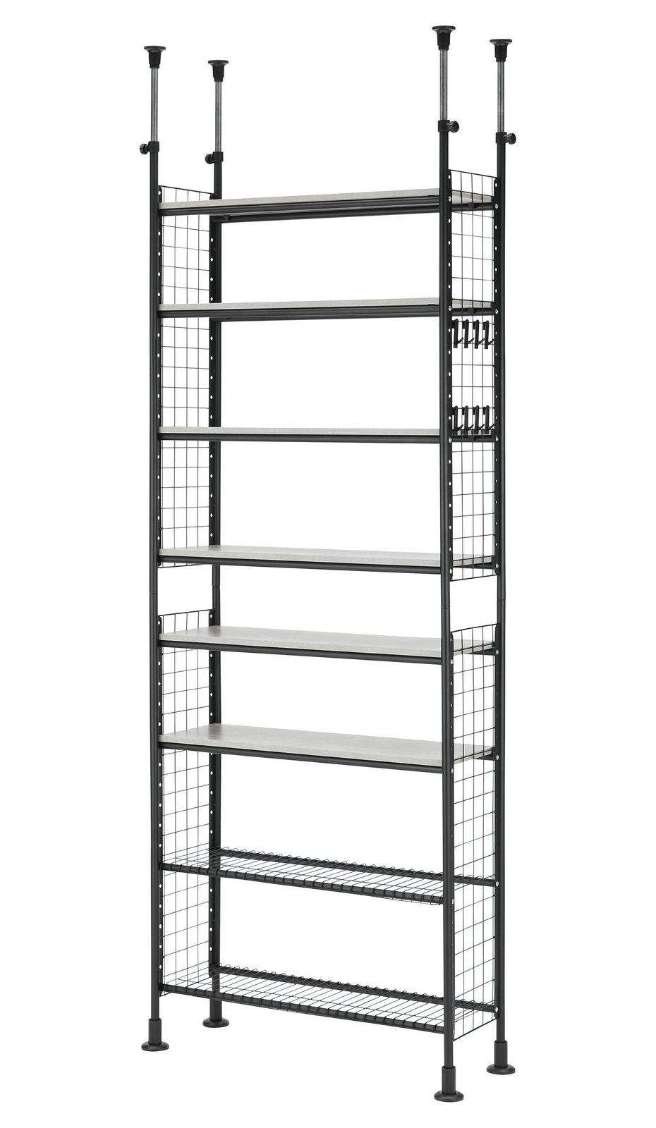 武田コーポレーション つっぱり棚 ラック 収納 ブラック|グレー 85×30×230cm 突っ張りデザイン8段ラック 80 T1-TDR80GRY