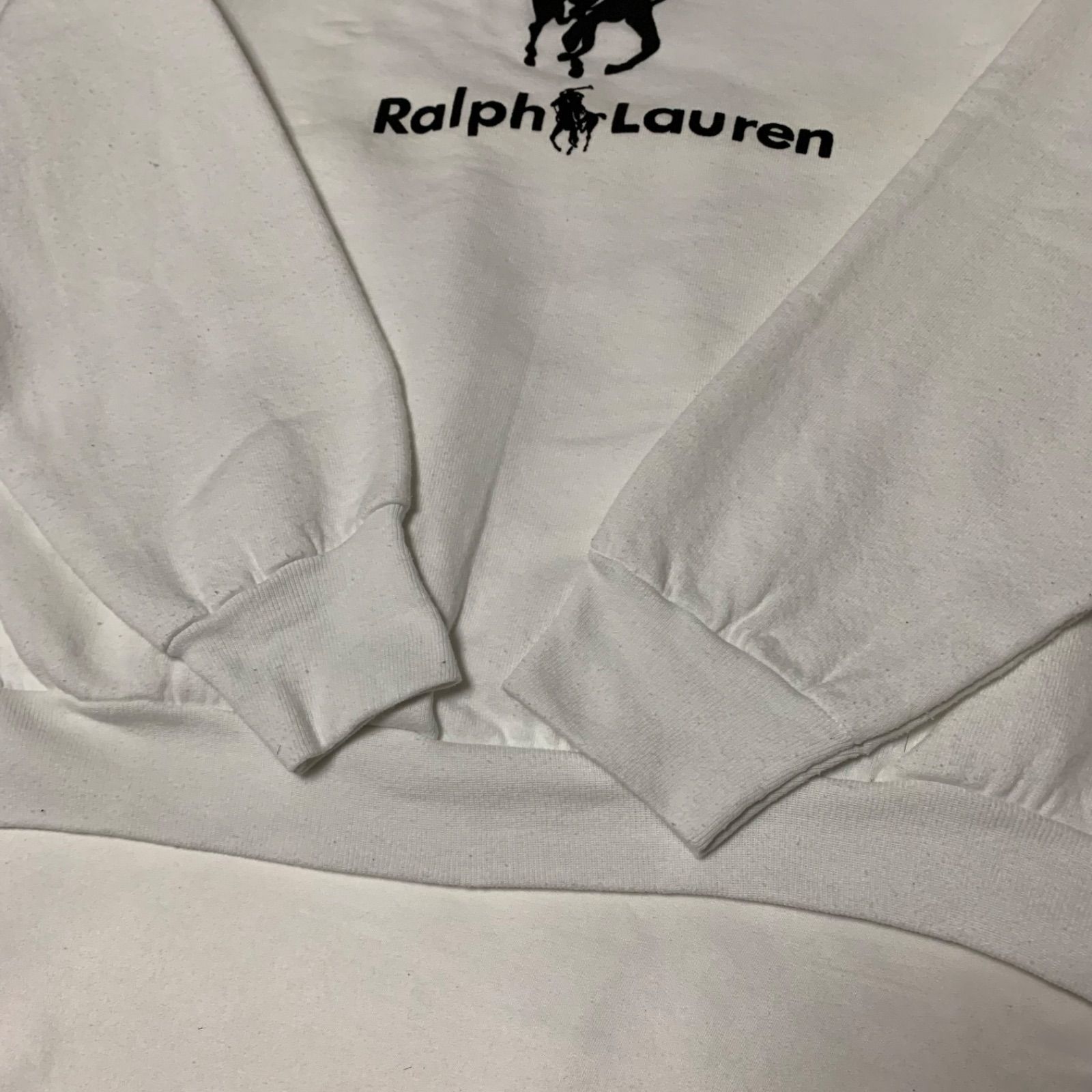 90s Fruit Of The Loom “Bootleg Ralph Lauren” Crew Neck Sweat Shirt フルーツオブザルーム クルーネックスウェット 長袖 ホワイト XLサイズ 米国製 USA製 ラルフローレン ブートレグ