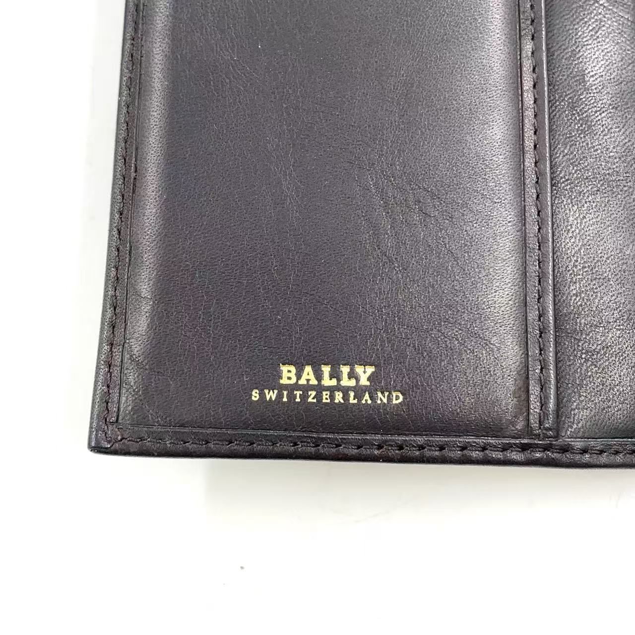 BALLY TALIRO ストライプ 長財布 二つ折り レザー ブラック 財布