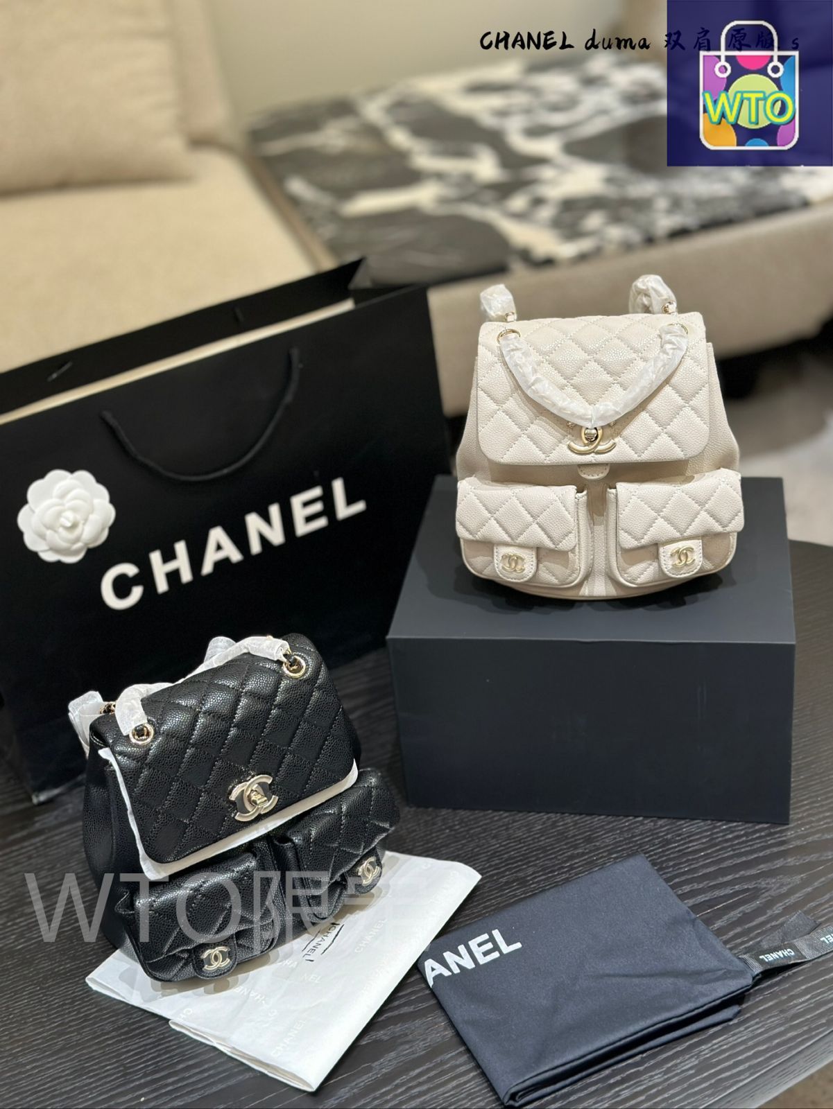 CHANEL ダマ フロッグバックパック - ダブルポケットデザイン 21
