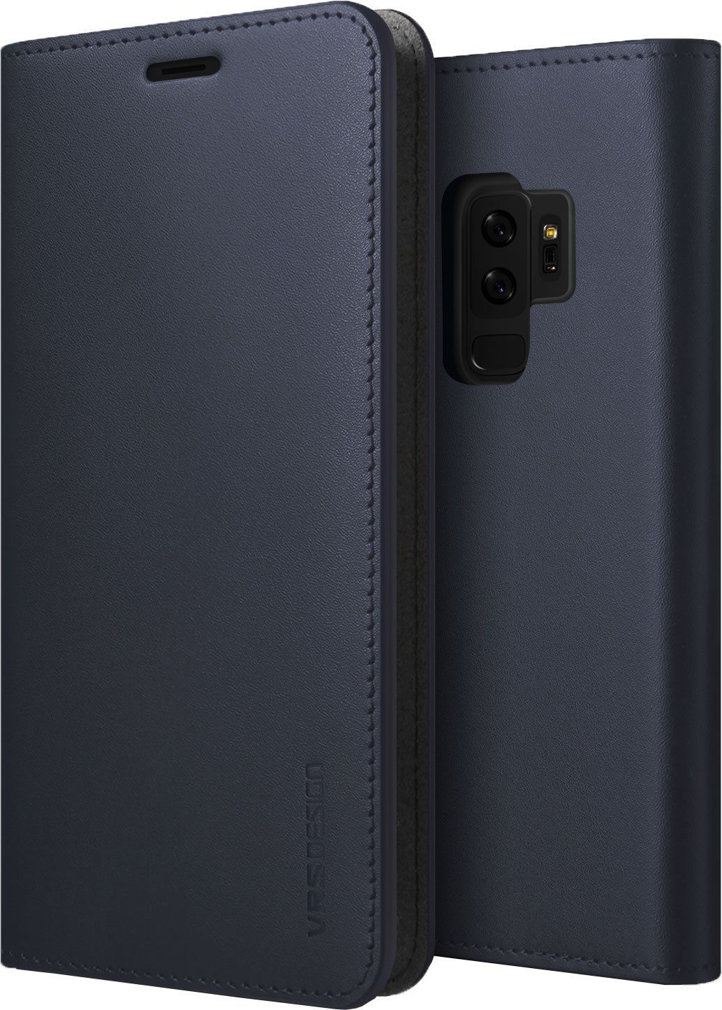 S9 プラス S9 ギャラクシー GalaxyS9Plus Samsung 対応 対応 [ スマホケース 付 ] 収納 カード カバー Genuine 手帳 レザー ハンドメイド なし Leather ベルト/マグネット 本革 手帳型 ケース ネイビー Plu