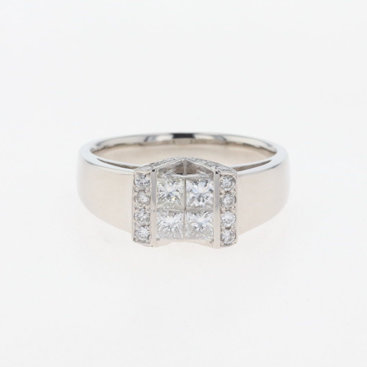 在庫一掃】 メレダイヤ デザインリング プラチナ 指輪 リング 13号  