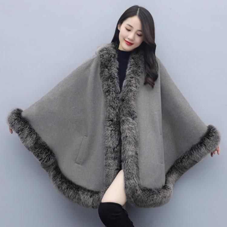 AINEAアイネア ポンチョ アウター エコファー ファーコート 38