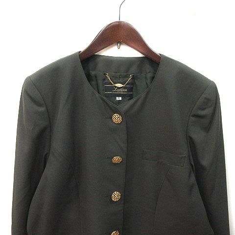 レリアン　ジャケット　13号 Leilian レリアン ノーカラージャケット 13号 大きいサイズ 上品
