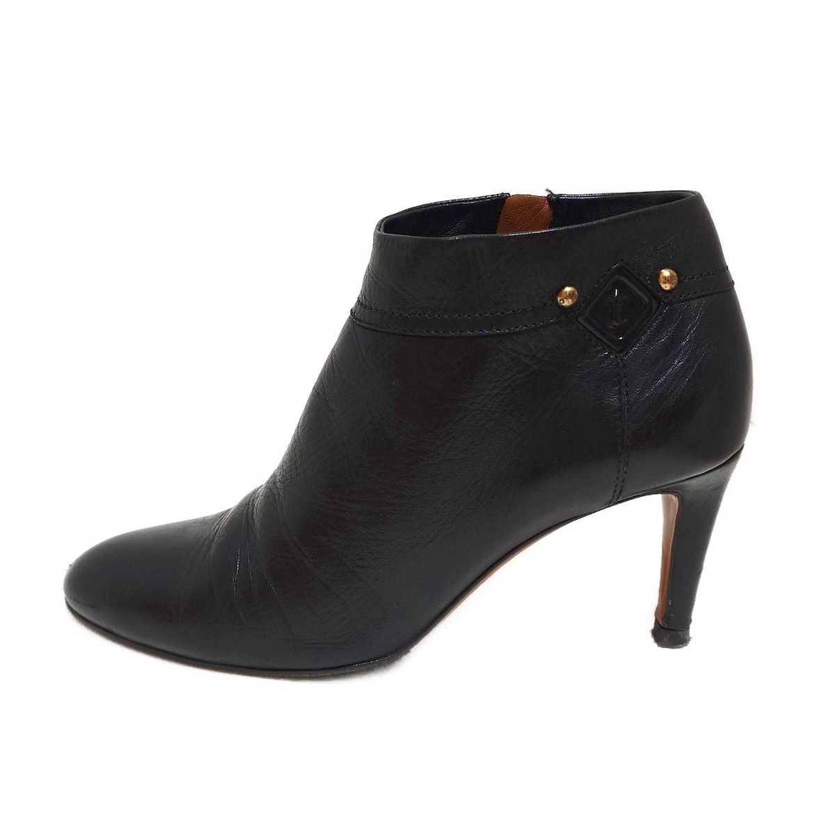 a.testoni ア テストーニ ブーティ 37 レディース - 黒 レザー