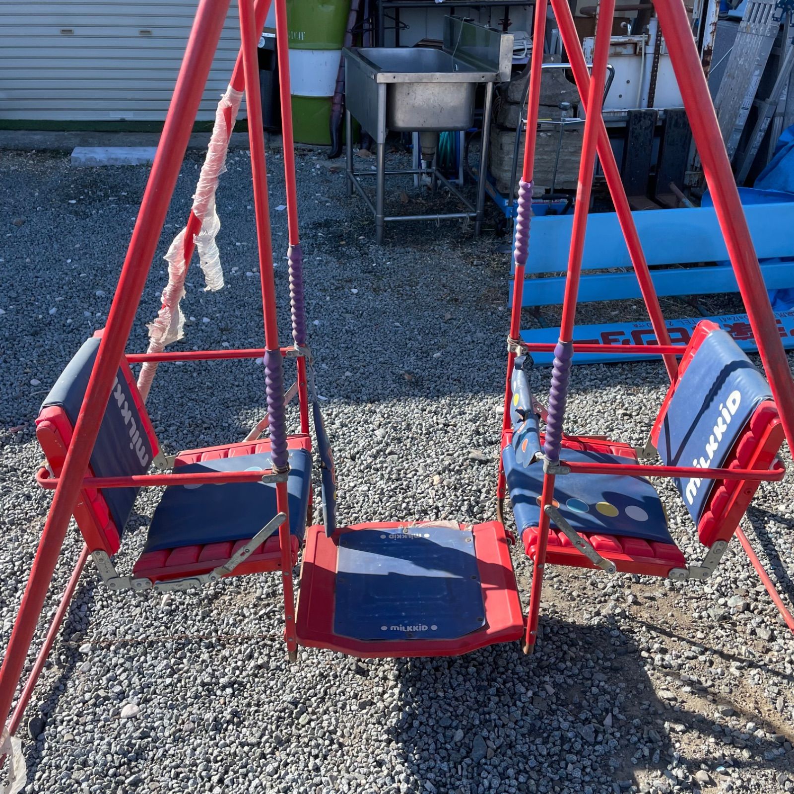 ♭ MILKKID 子供用 玩具 対面式 2人乗りブランコ 大型遊具