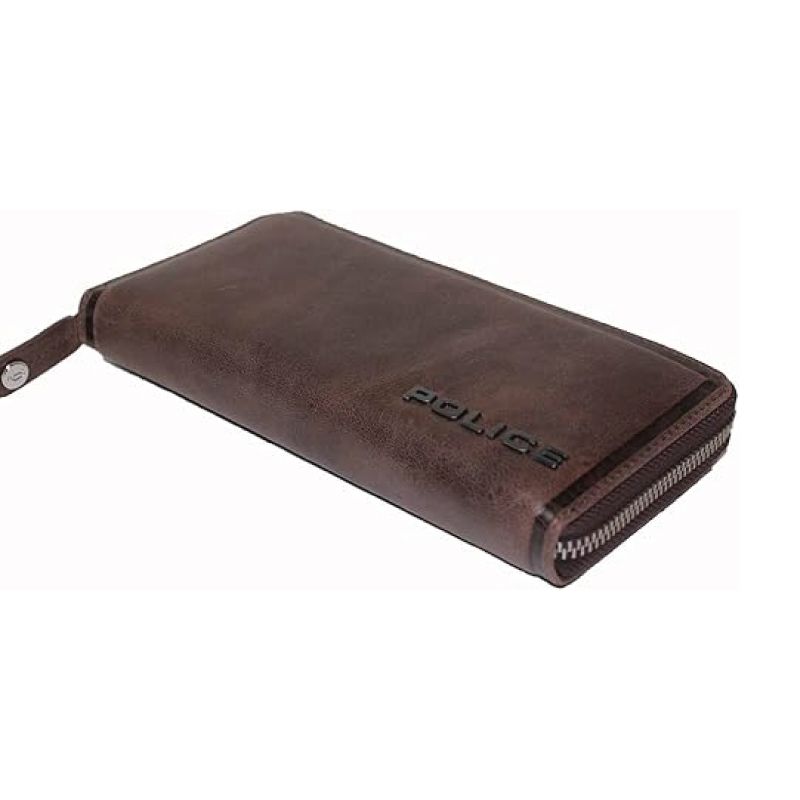 メーカー POLICE ポリス EDGE 長財布 ファスナー付 本革 ブラウン PA-58002-29 メンズ ブランド財布