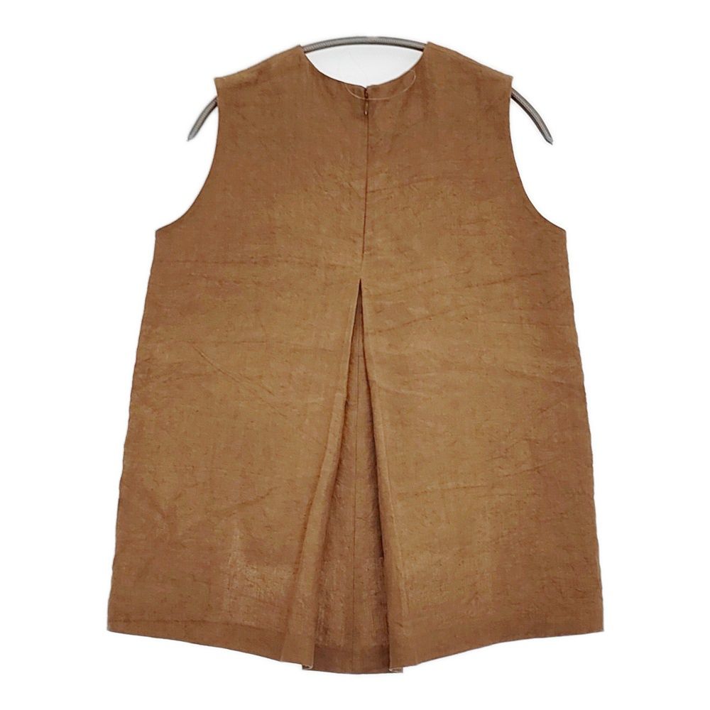 KEYCO 遠州織物 ノースリーブトップス 11816 サイズ38 リネン ブラウス シャツ ブラウン レディース キーコ 5-0908S♪