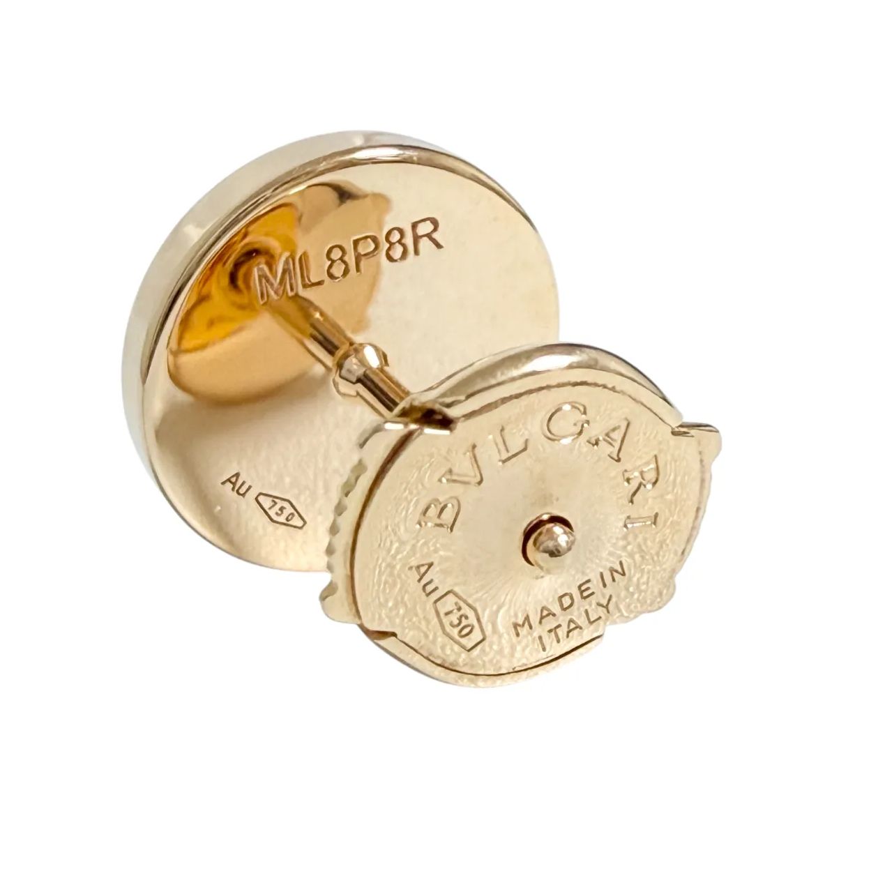 ブルガリ シングル ピアス イヤリング K18 ピンクゴールド シェル