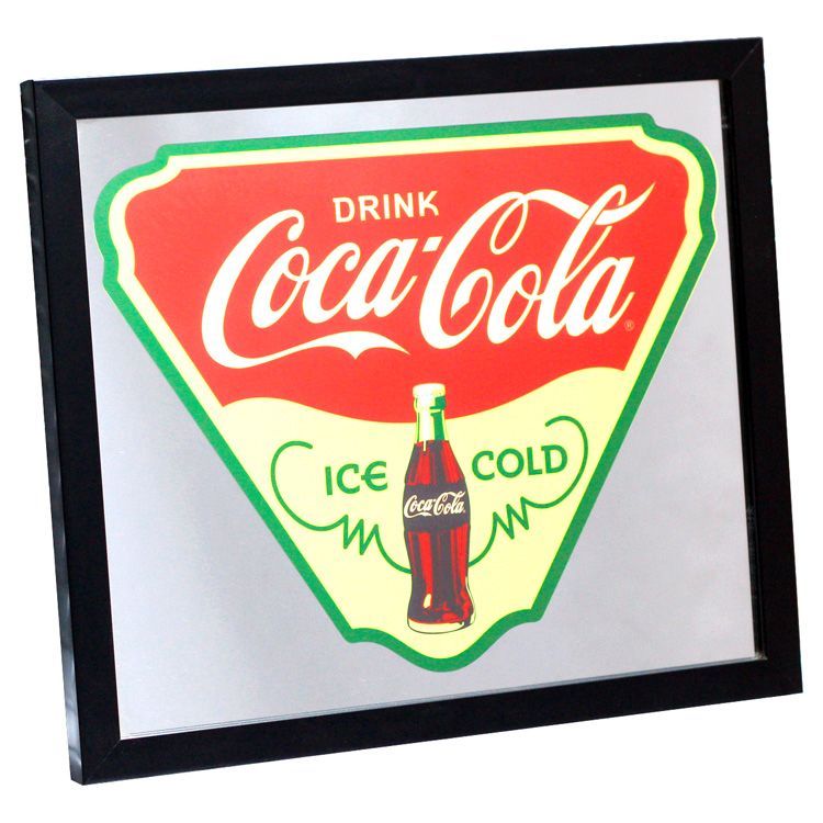 Coca-Cola パブミラー 木製フレーム コカ・コーラ アメリカン 雑貨 