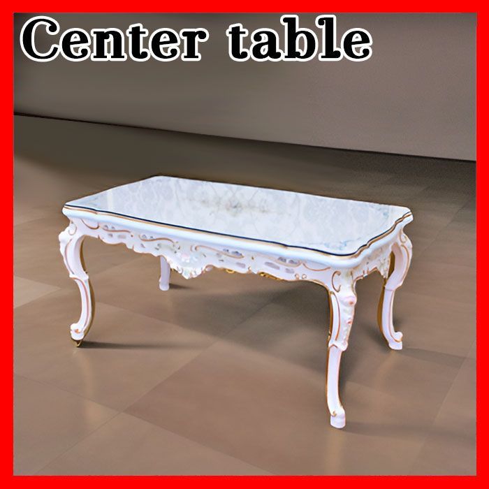 ロココ センターテーブル table ハンドペイント 120×65cm rococo 猫脚