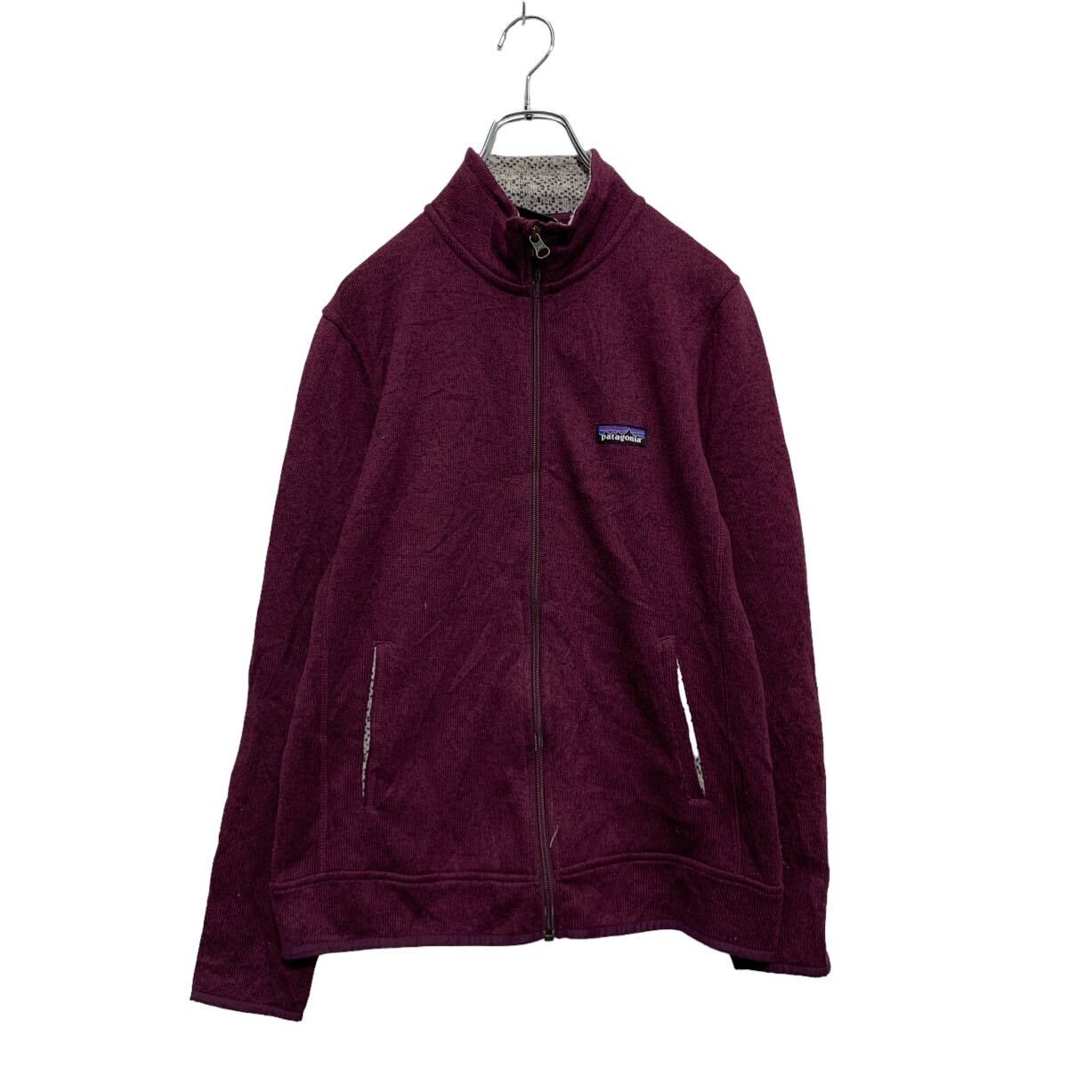 Patagonia ジップアップ ニットジャケット M～ レディース バーガンディ パタゴニア フリース アウトドア 古着卸 アメリカ仕入  a606-6696