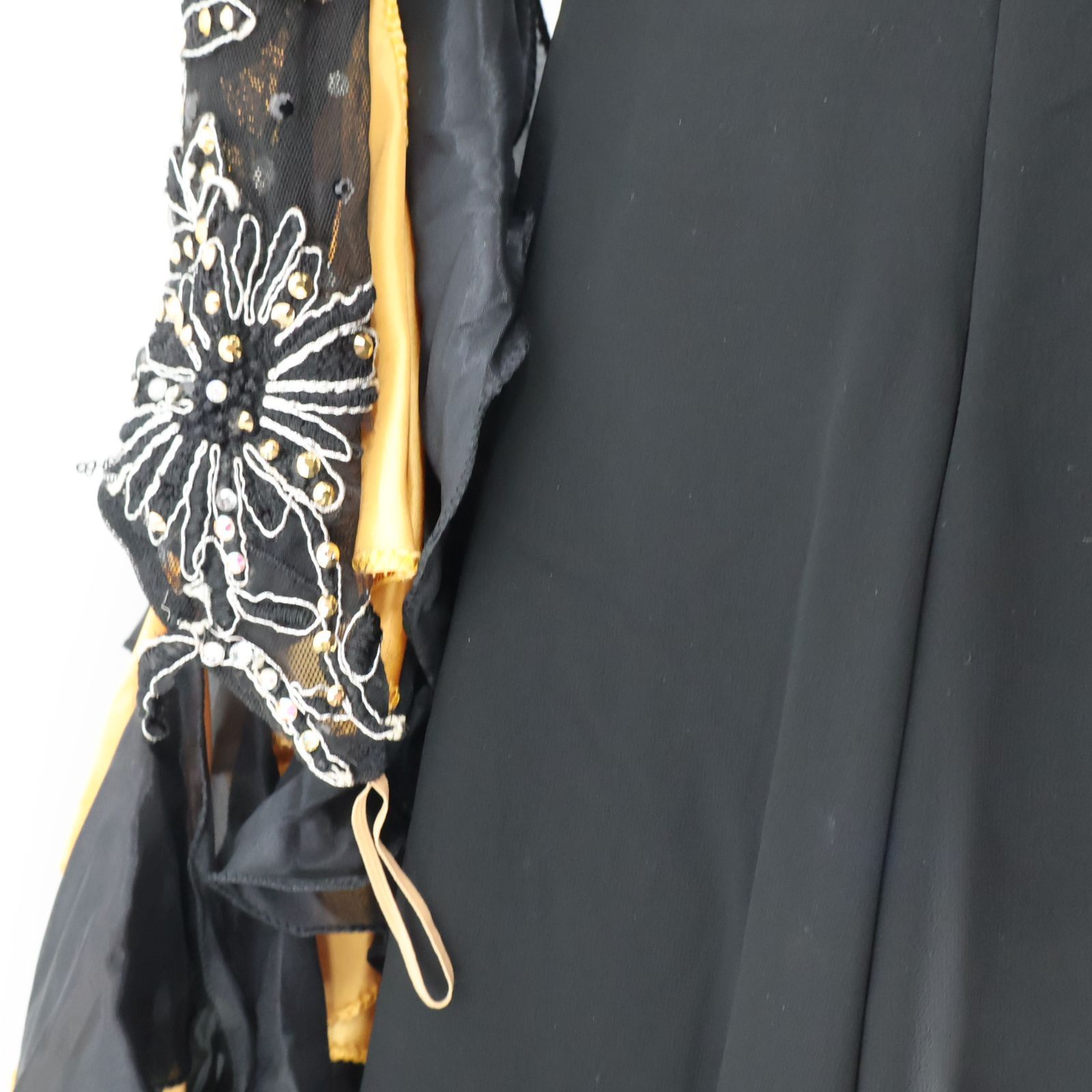 美品 日本製 社交ダンス衣装】レッド＆ブラック サンヨシムラ ワンピース