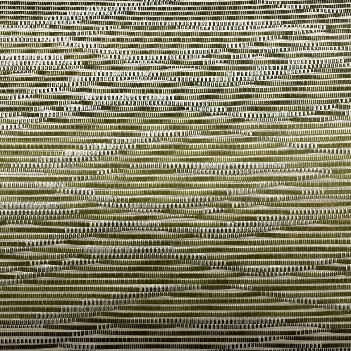 開き名古屋帯 秀品 霞 金彩 灰緑 正絹