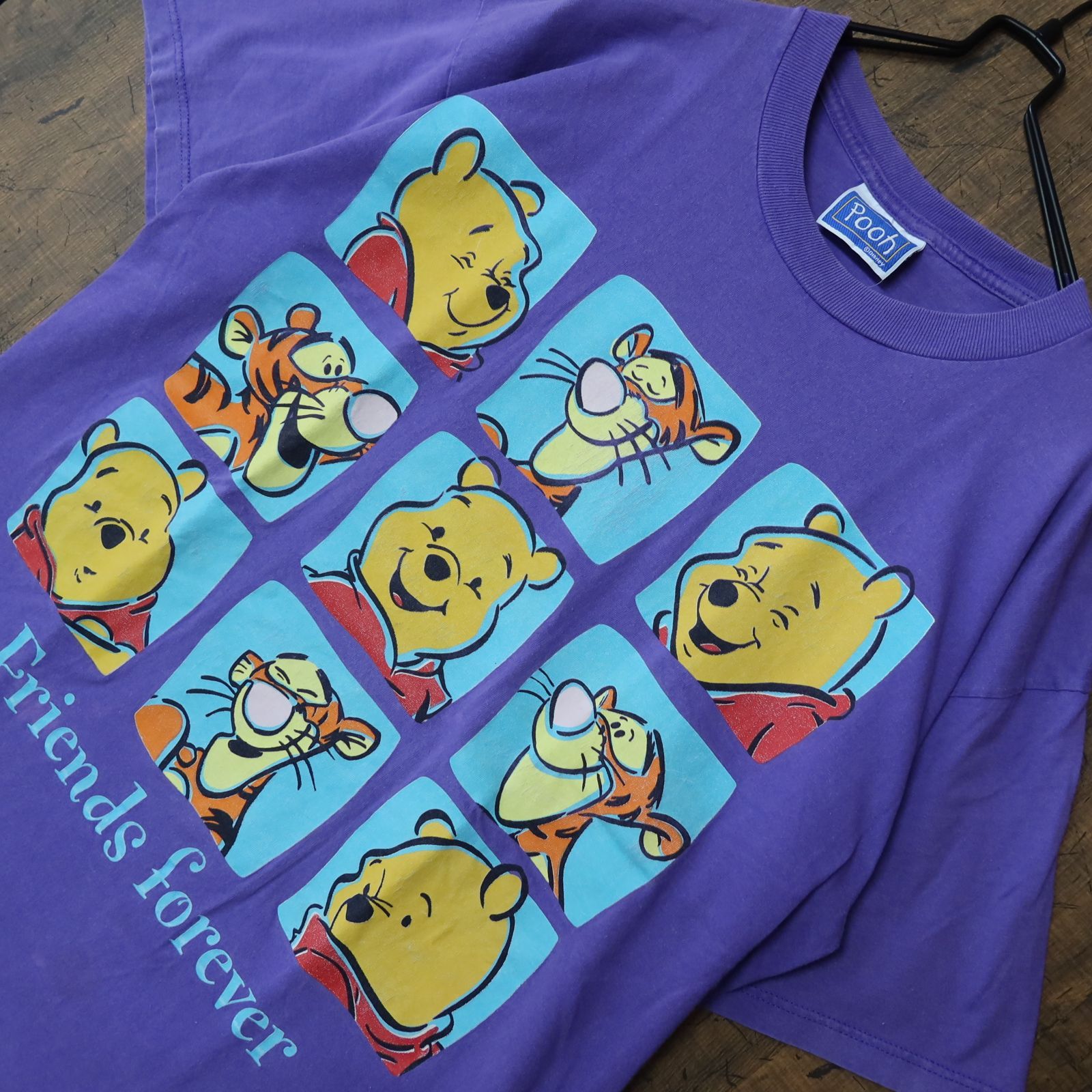 90s vintage US古着☆くまのプーさん Pooh プリント 半袖 T シャツ 