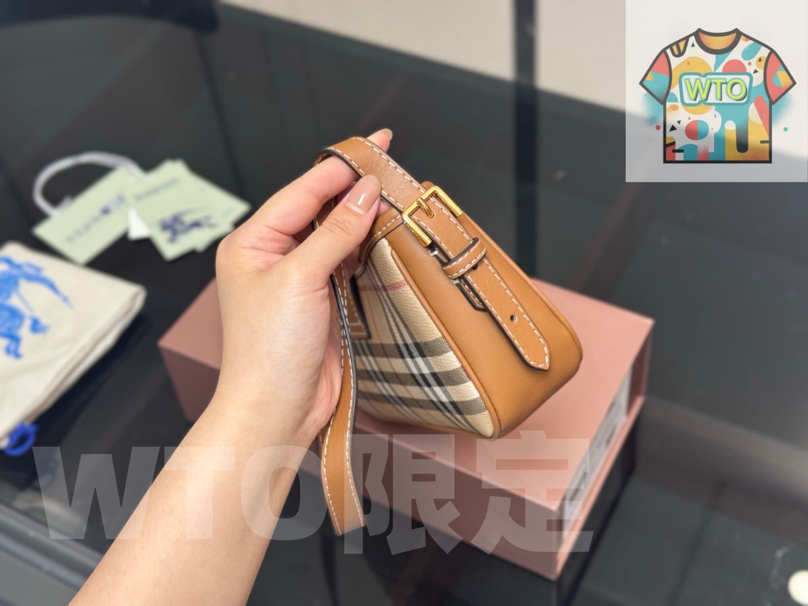 バーバリー　10Ysize  【美品】 今日WTO】Burberry バーバリー レトロアンダーアーバッグ