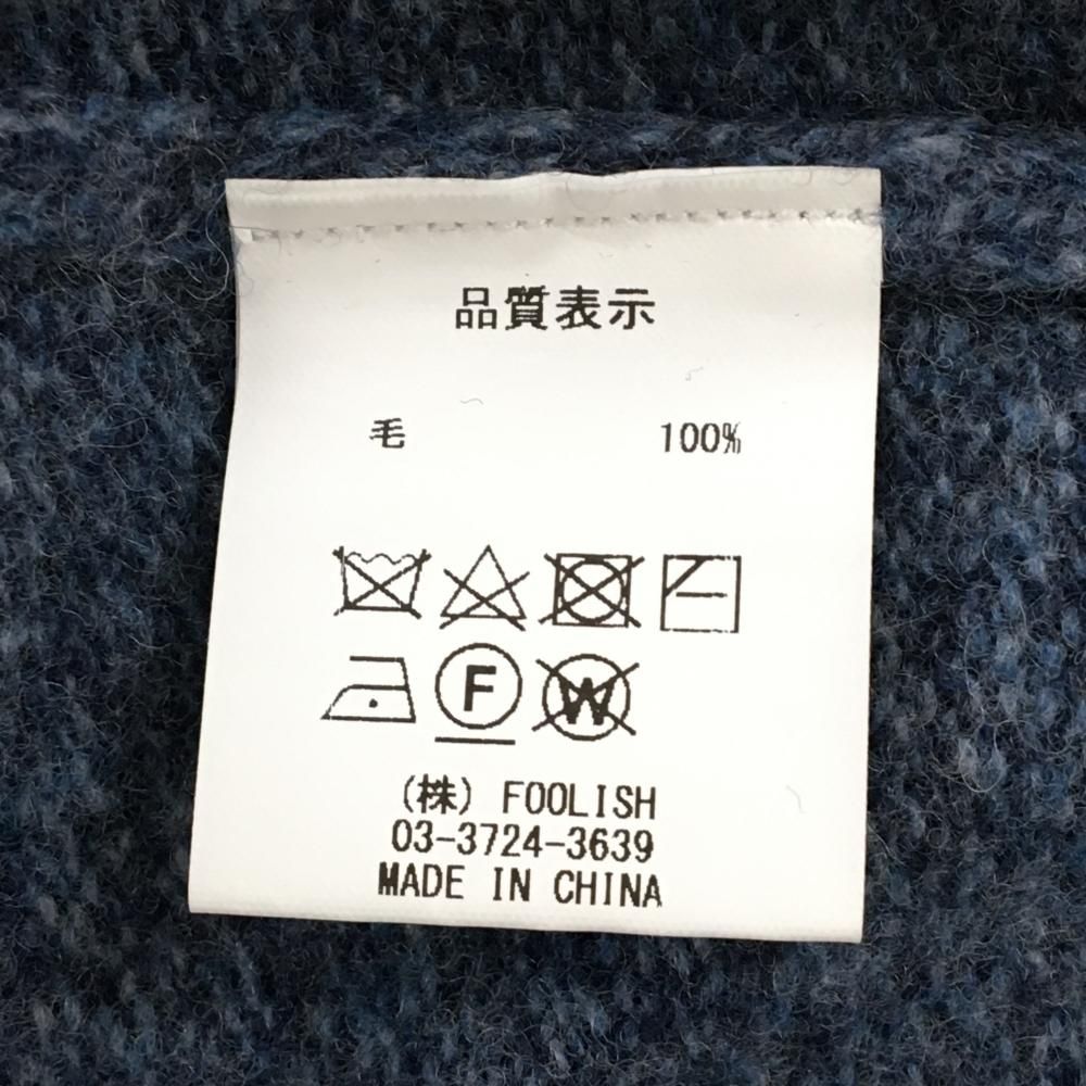 超美品】ラフアンドスウェル セーター 杢ネイビー フロントロゴ ウール  