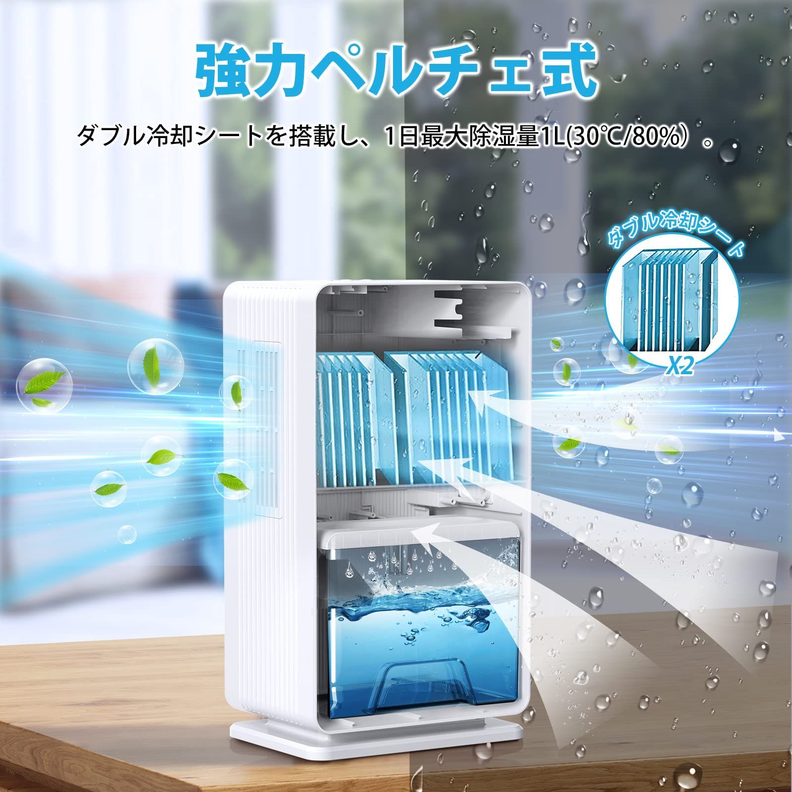Heshare 除湿機 大容量 3L 強力 梅雨・湿気対策 満水停止 5-15畳対応
