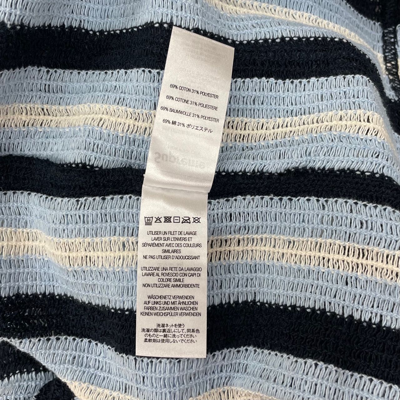 国内正規 美品 Supreme 22SS Open Knit Stripe Zip Polo ストライプ  