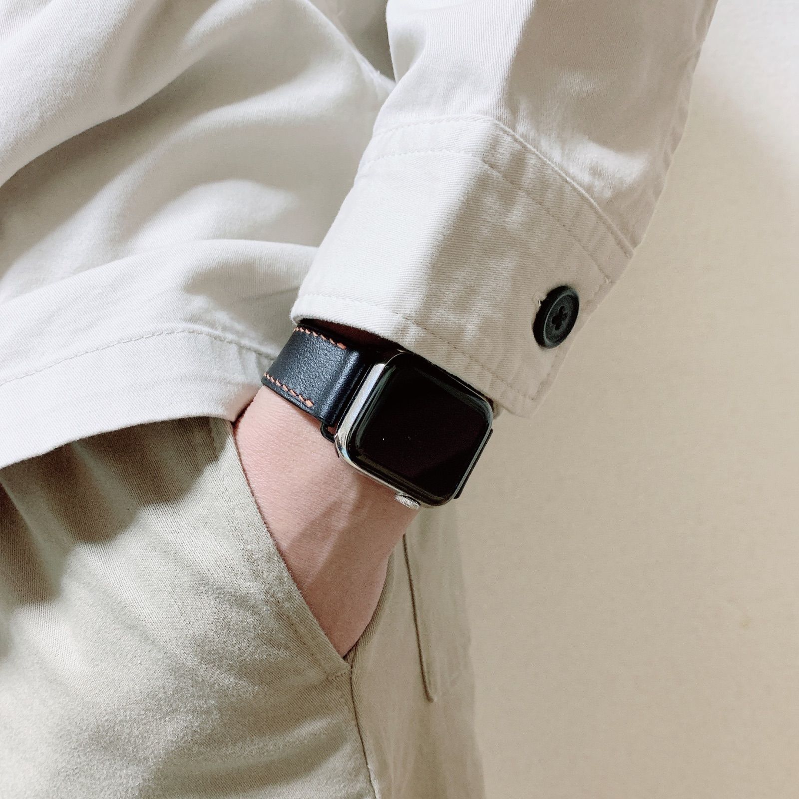 Apple Watch レザー 革 皮 高級　バンド　ベルト　44 45 49
