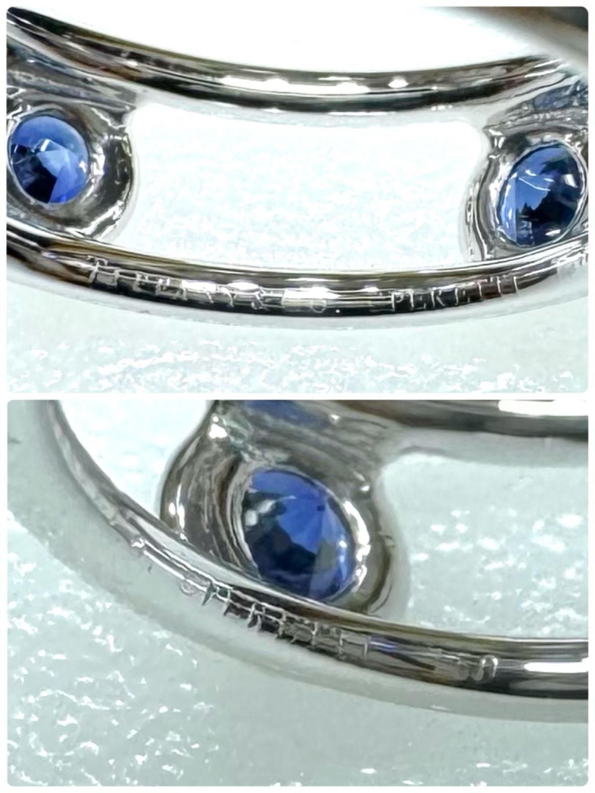 ティファニー　ダブルワイヤー　ネックレス　サファイア5石　k18WG 750 ティファニー ダブルワイヤー ネックレス サファイア5石 k18WG 750