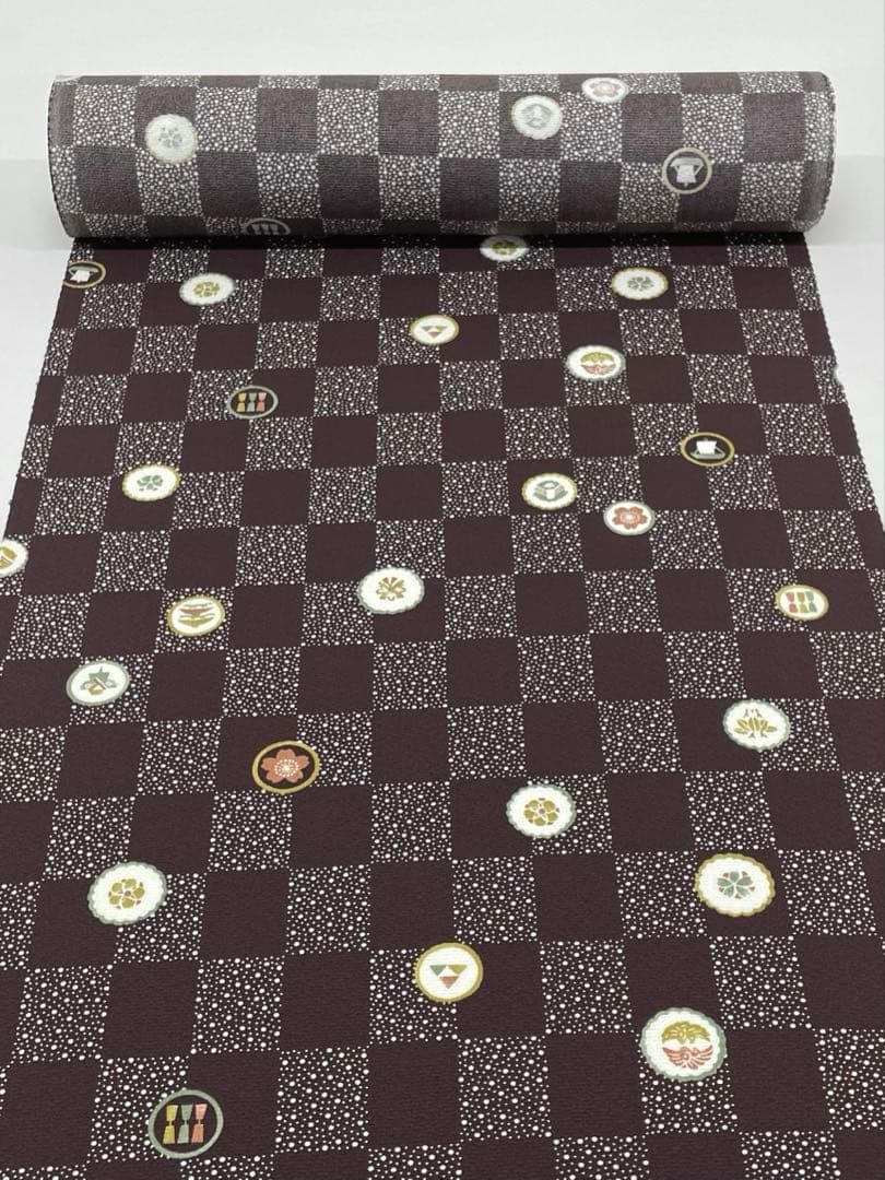 小紋 更紗 全体柄 正絹 反物