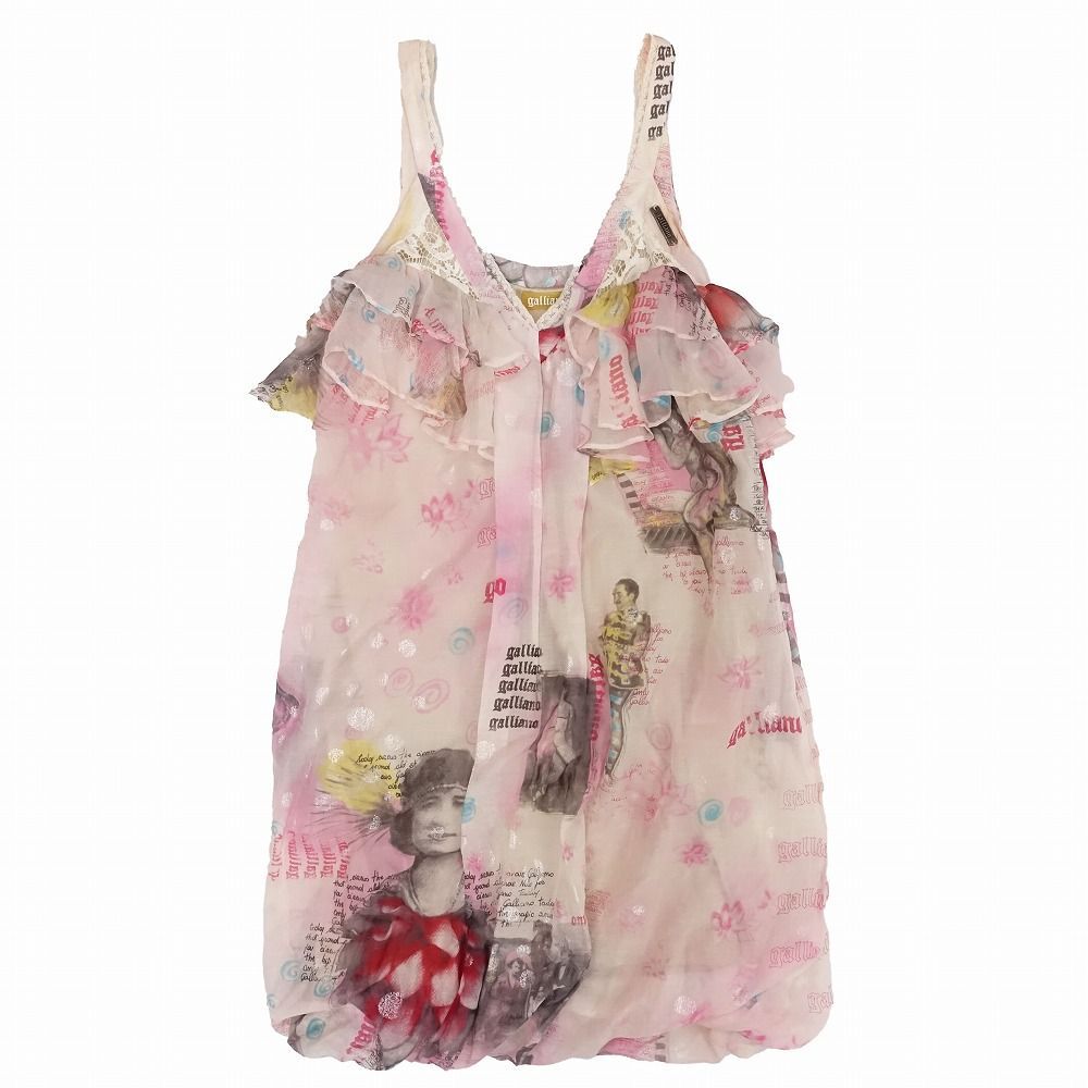 ガリアーノ　galliano キャミソール　ワンピース　プリント　2011 ガリアーノ galliano キャミソール ワンピース プリント 2011