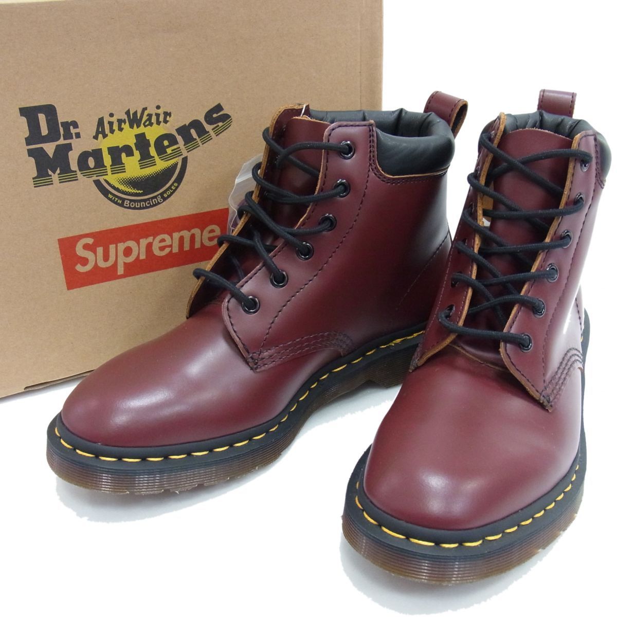 即完 Supreme×Dr. Martens 939 6ホール ワークブーツ 15AW レザーブーツ 939 6-Eye Work Boot オックスブラッド メンズ き