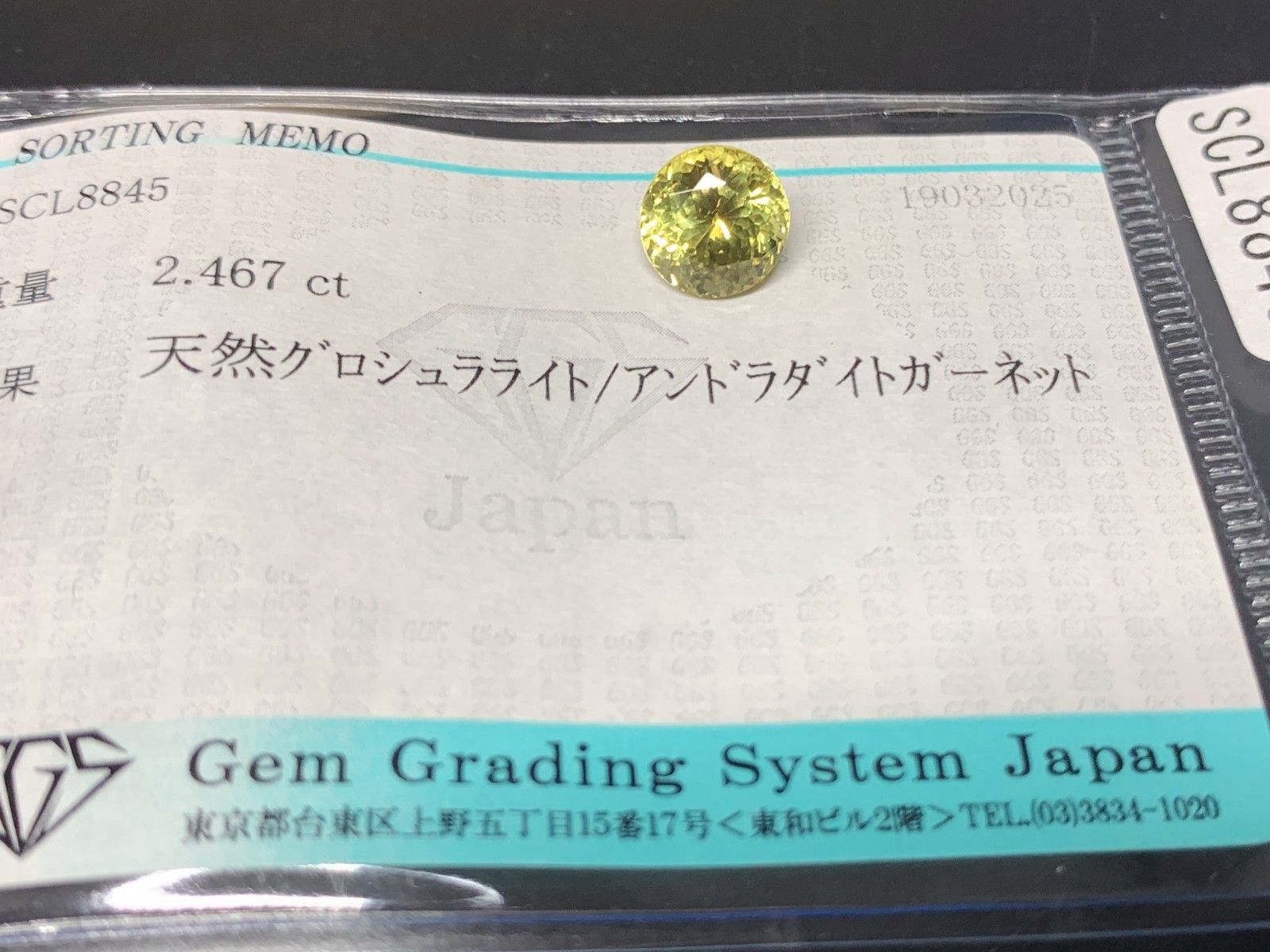グロシュラライト/アンドラダイトガーネット 2.467ct 宝石