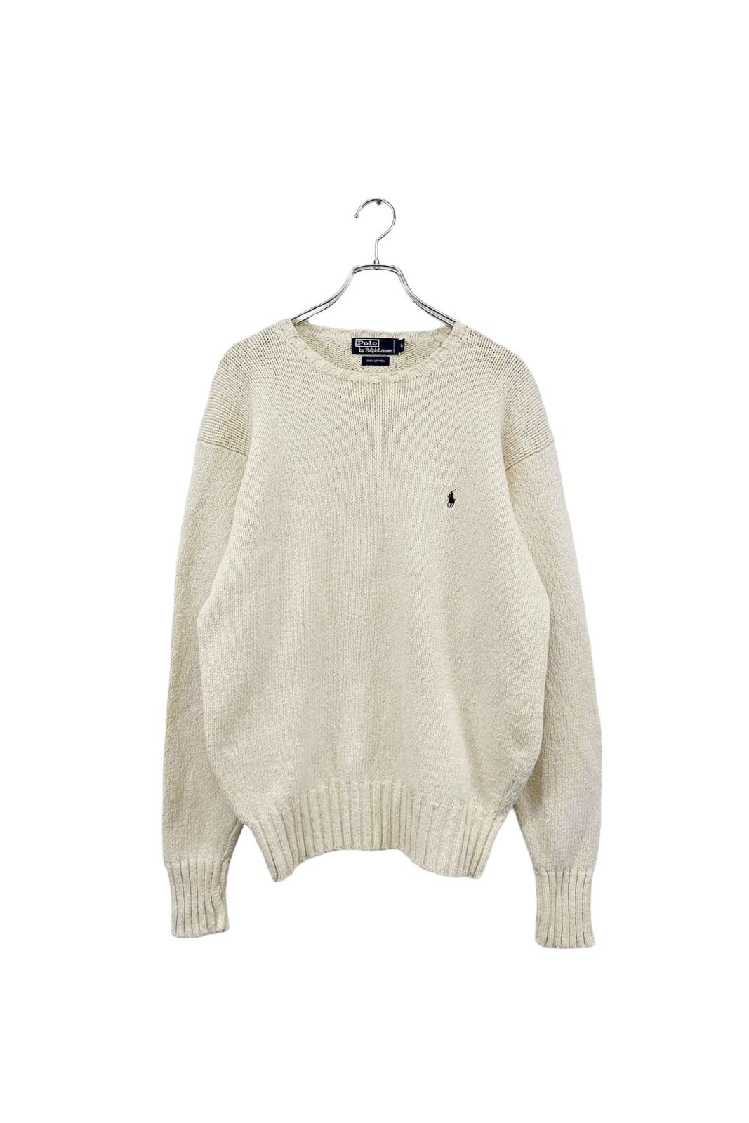 90‘s Polo by Ralph Lauren white cotton sweater ポロバイラルフローレン セーター ニット コットン サイズL ホワイト ヴィンテージ 6
