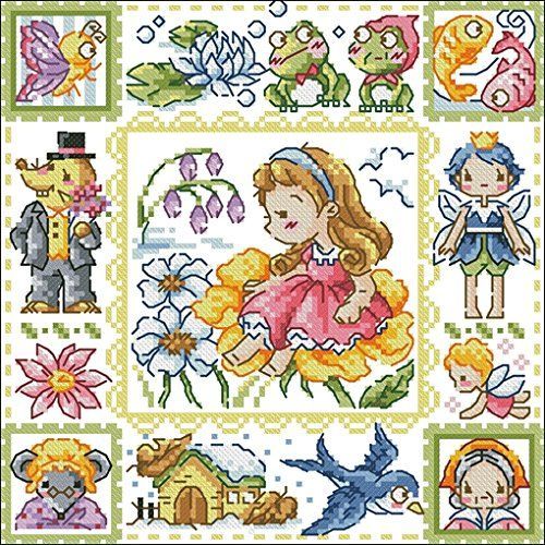 3227 おやゆび姫 クロスステッチ 刺繍キット世界名作劇場 世界のおとぎ話おやゆび姫【あらすじ・ネタバレ】 14カウント白 30cm * 30cm