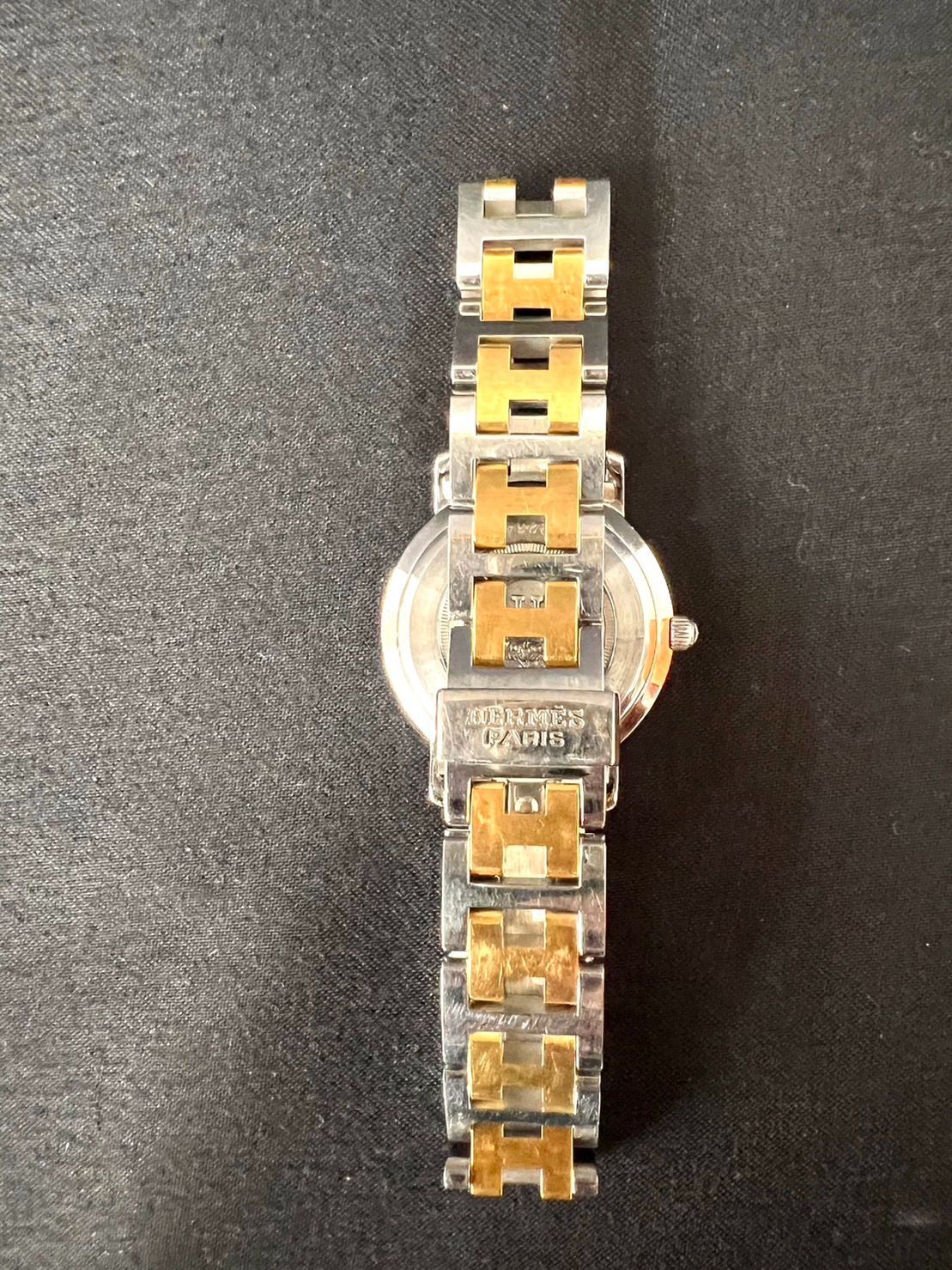 USED】HERMES エルメス クリッパー CL4.220 GP/SS 白文字盤 ゴールド  