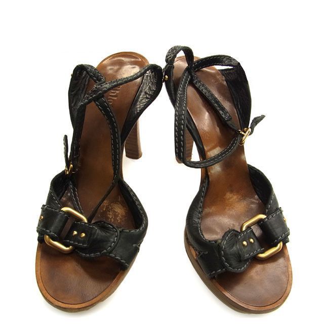 Chloé ブラック サンダル 37 Chloe 「Chloe」 フラットサンダル 37 ブラック レディース