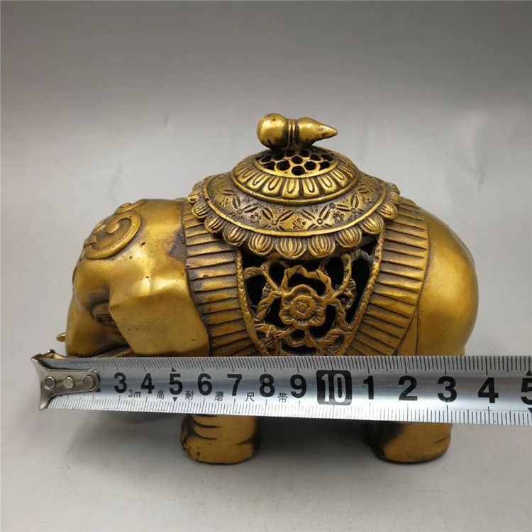 新品未使用香炉 純銅象 鎮宅辟邪 開運風水 招財 銅器 銅製品 置物