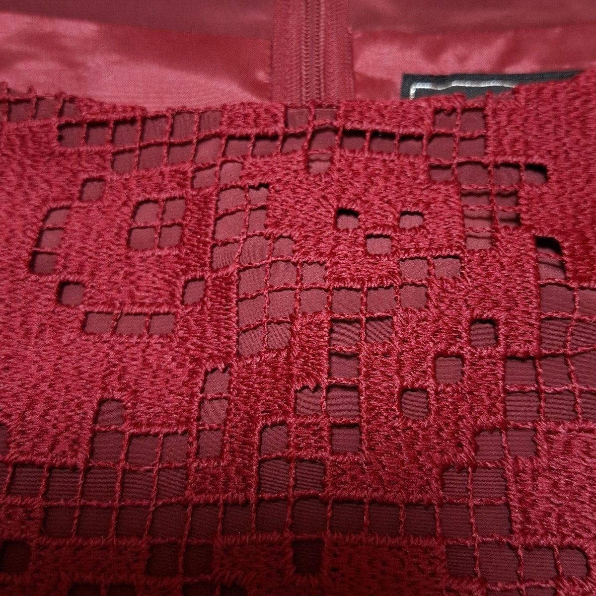 GRACE CONTINENTAL グレースコンチネンタル ワンピース サイズ36 S レディース - レッド クルーネック|半袖|ロング|総レース|フリル NICORILABO_COM