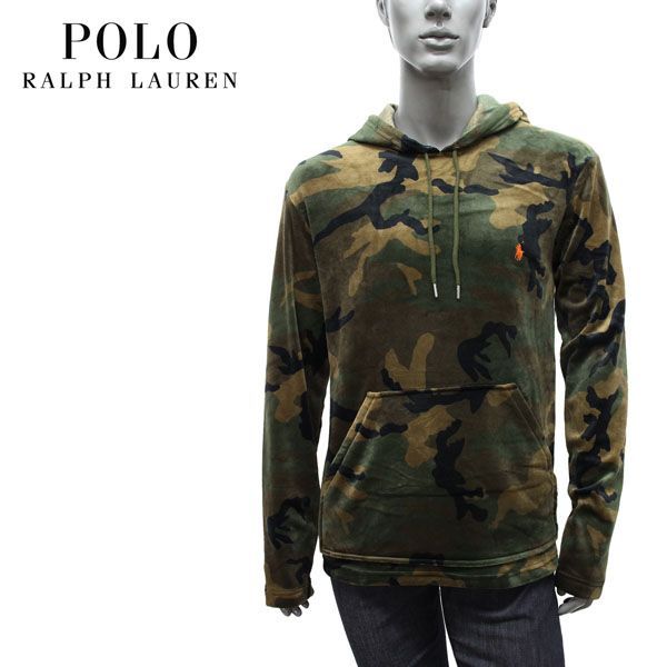 ポロ ラルフローレン Polo Ralph Lauren ベロア フーディ ラッピング可能 【即日発送】【S.CAMO】 PP31HR  JKL/m-tops