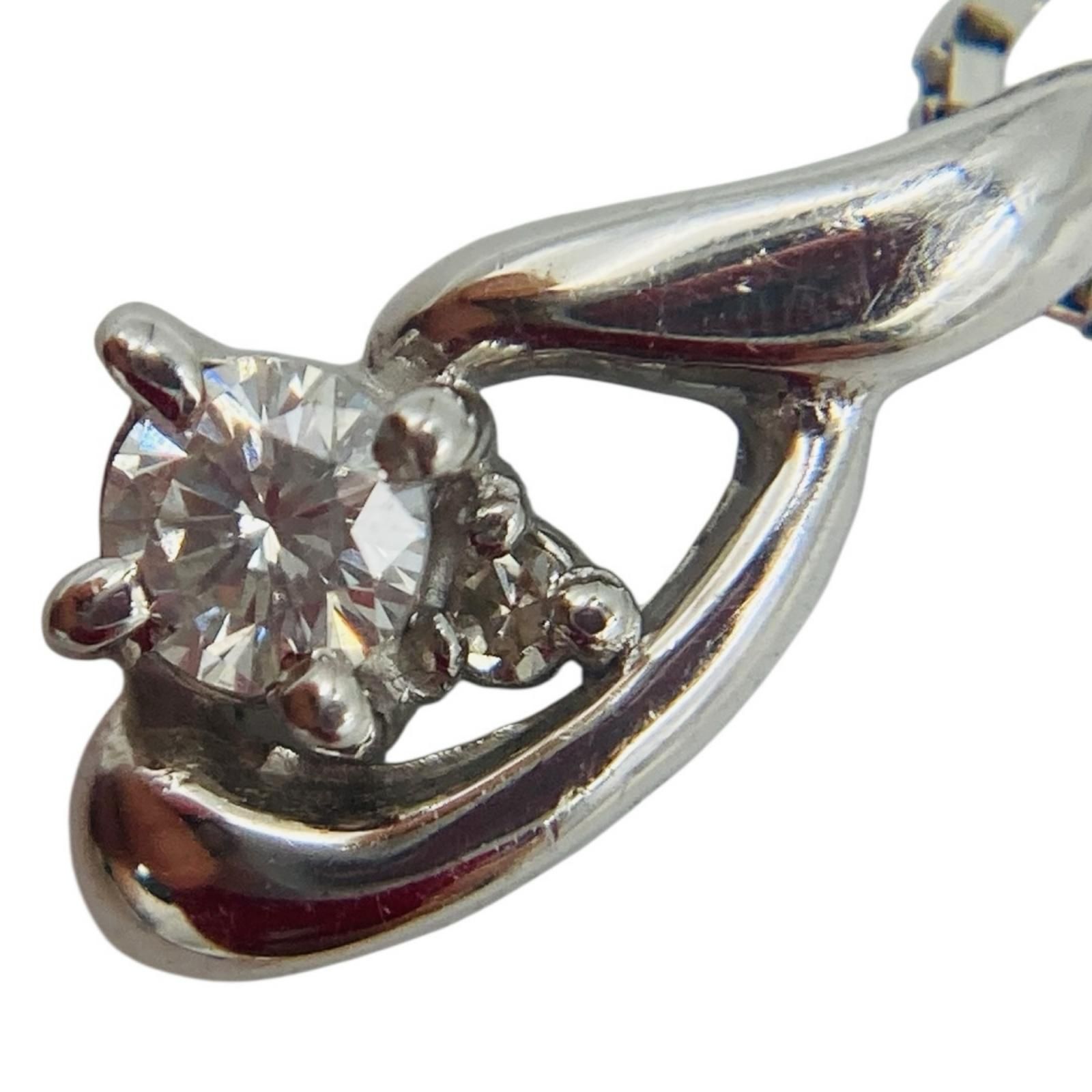 プラチナ ダイヤ 0.1ct Pt850 Pt900 ネックレス 2.6g 40cm ペンダントトップ