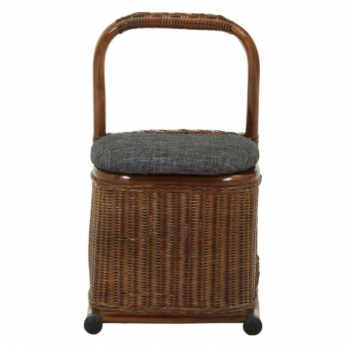 不二貿易 C D 61882 ラタン つかまり収納ステッキ BR FBC-012