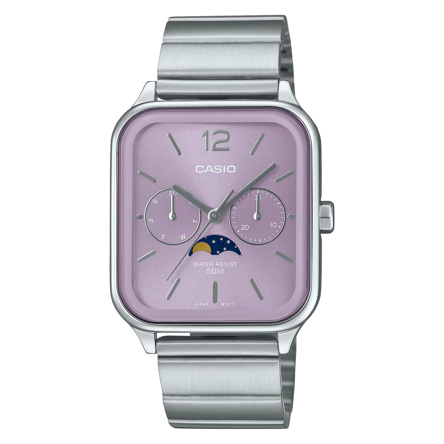 カシオ CASIO スタンダード ムーンフェイズ Moon phase アナログ メンズ 腕時計 MTP-M305D-6AV メタルバンド ライラック 海外モデル 並行輸入品 メタルバンド･ライラック MTP-M305D-6AV