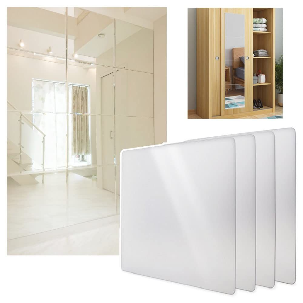 【在庫処分】飛散防止 浴室 軽量 壁掛け DIY鏡 壁掛け 貼る鏡 ソフトミラー 4枚セット 組み合わせ自由 30cm 姿見鏡 シートミラー 取付簡単 全身鏡 どこでも貼れる割れない鏡 UPstore