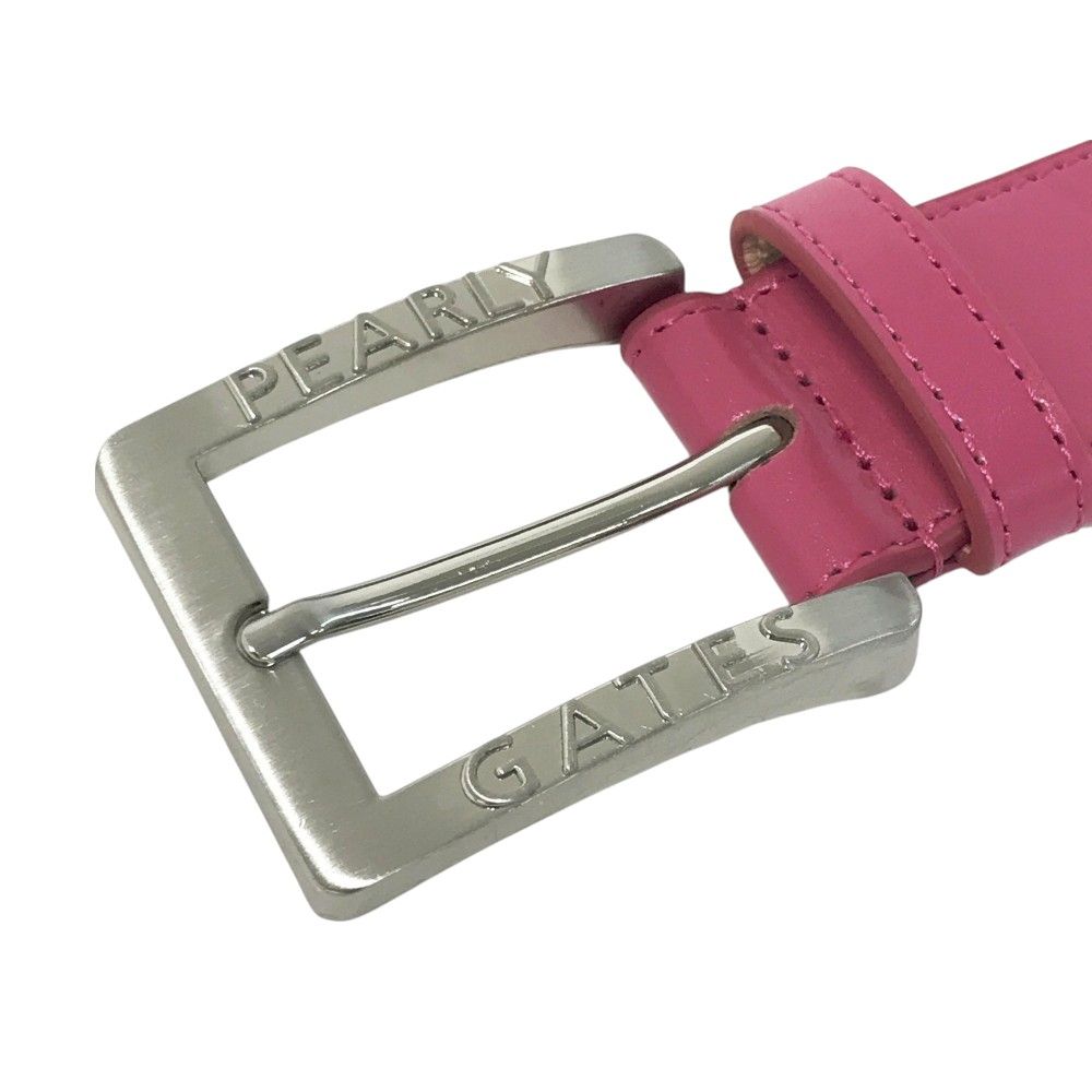 新品タグ付きPEARLY GATES ピンク ベルト PEARLY GATES パーリーゲイツ 編み込みベルト ロゴ総柄 ピンク系